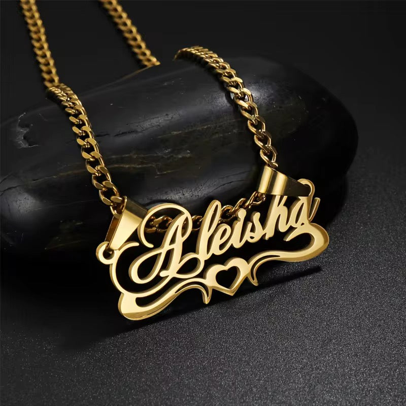 Custom Cuban Chain Gold Nameplate