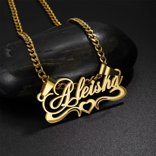 Custom Cuban Chain Gold Nameplate