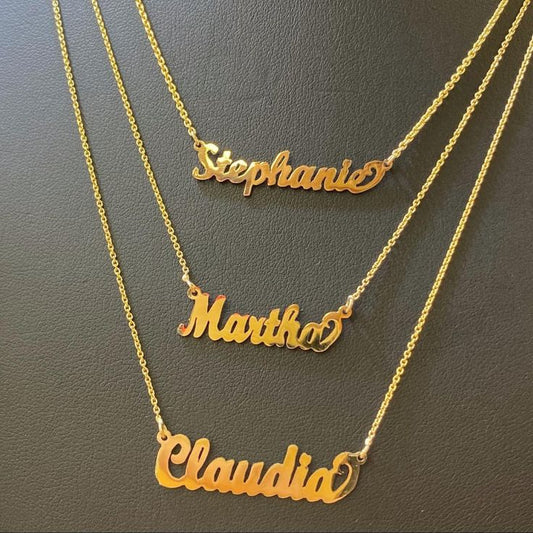 Custom Gold Nameplate Necklace