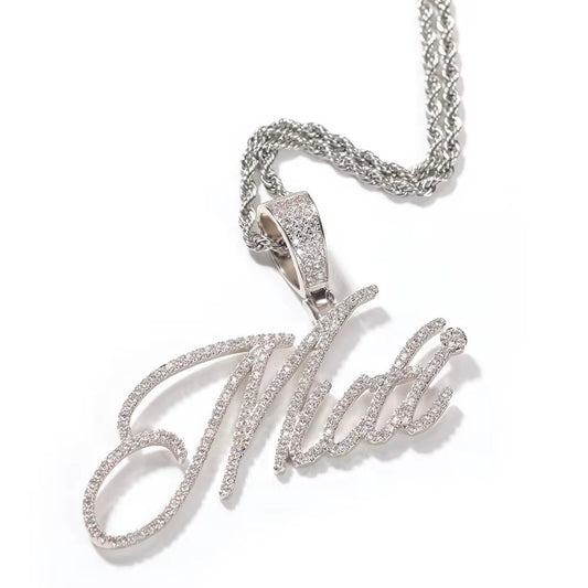 Iced Out Name Pendant Necklace