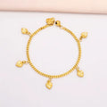 Golden Heart Cuban Anklet