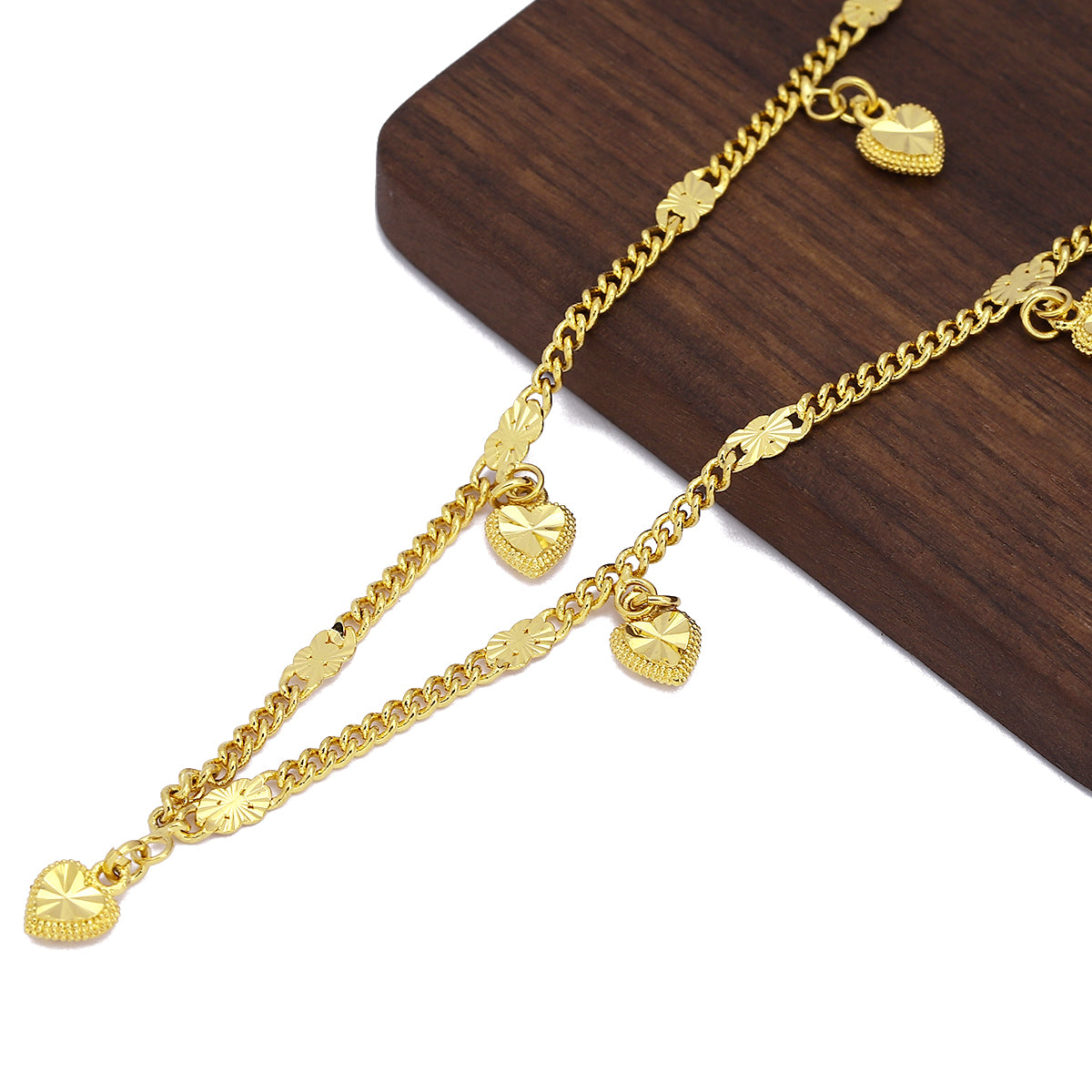 Mini Heart Cuban Anklet