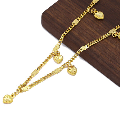 Mini Heart Cuban Anklet