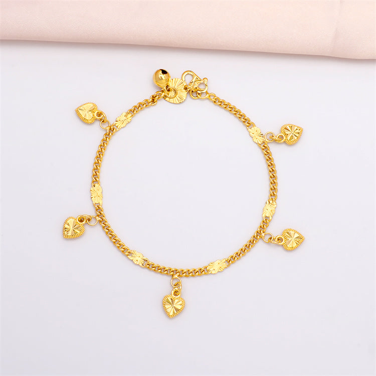 Mini Heart Cuban Anklet