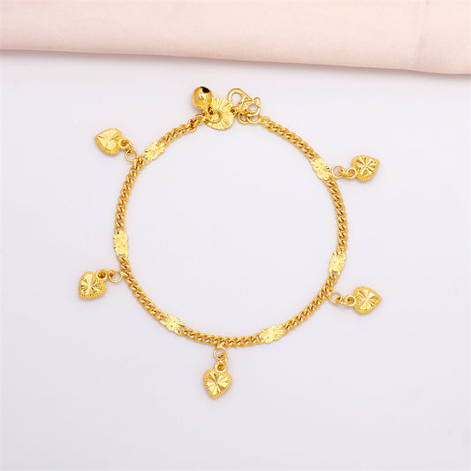 Mini Heart Cuban Anklet